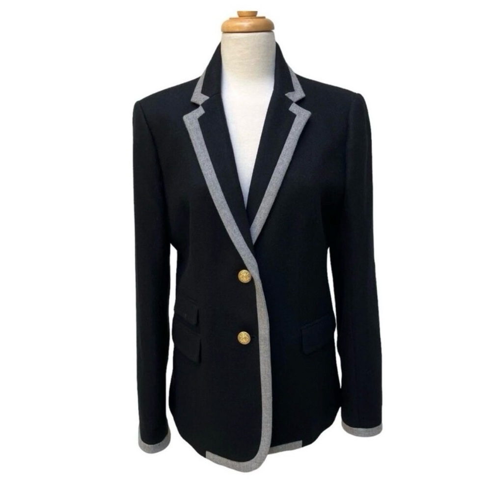 J. Crew Black Blazer with Gray Trim